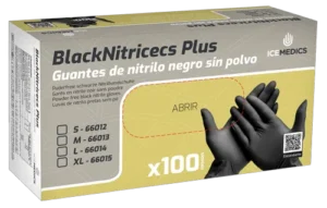 BlackNitricecs Plus - Guantes de nitrilo negro